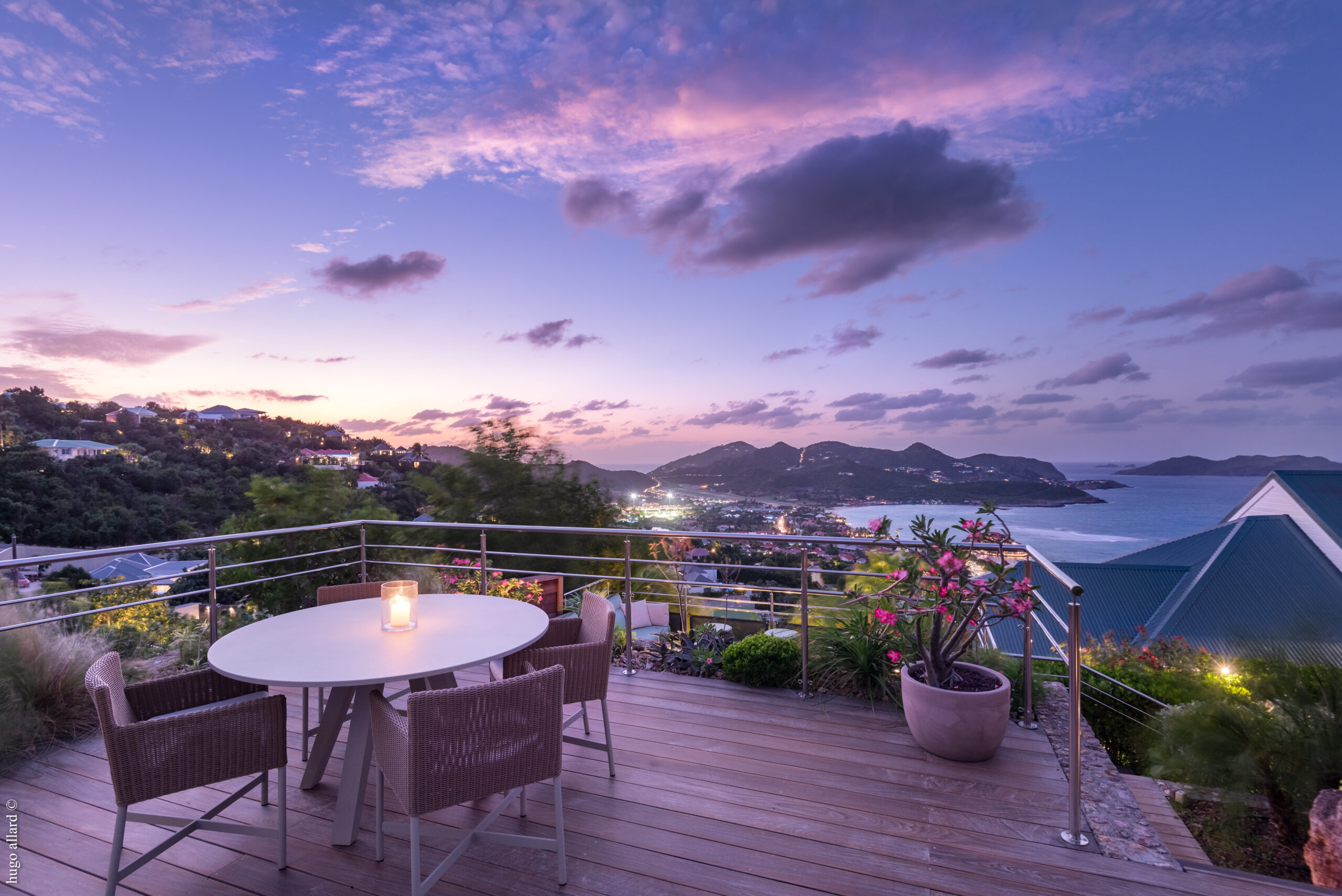 Sunset scene at Villa LLA capturing calm nights scene.