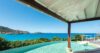 Infinity pool with covered terrace and panoramic ocean views at luxury villa in St Barts