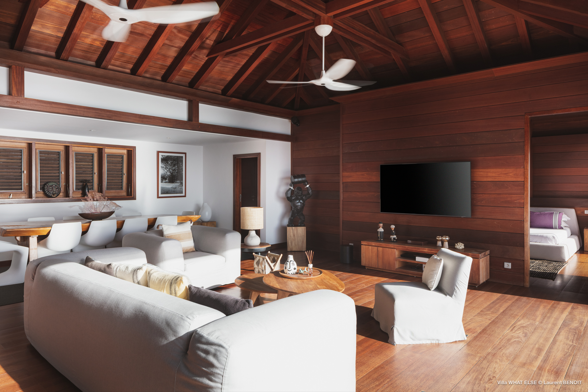 Everyday ease at Villa What Else living room in St Barts.