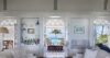 Elegant living room with open archways leading to terrace and infinity pool at luxury St Barts villa rental