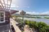Outdoor balcony featuring wide-angle views of mountains, ocean, or cityscape.
