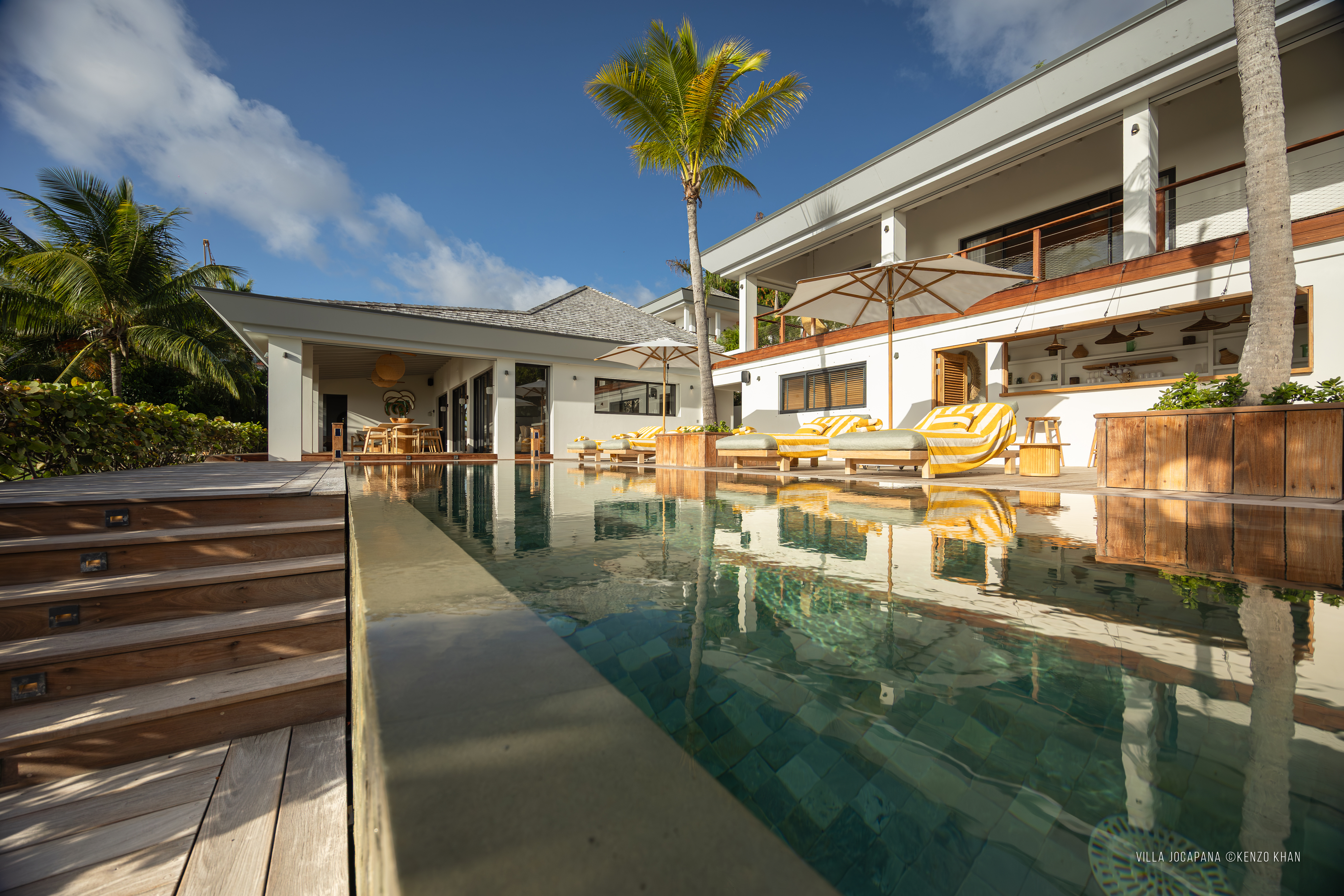 Stylish pool terrace in Villa Jocapana, Entrance & Pool Deck