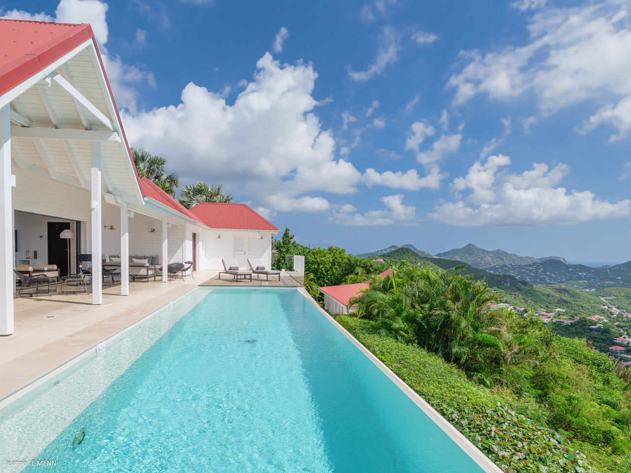Caribbean experience in the infinity pool at Villa The View in St Barts.