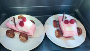 Creative dessert car prepared by a private chef